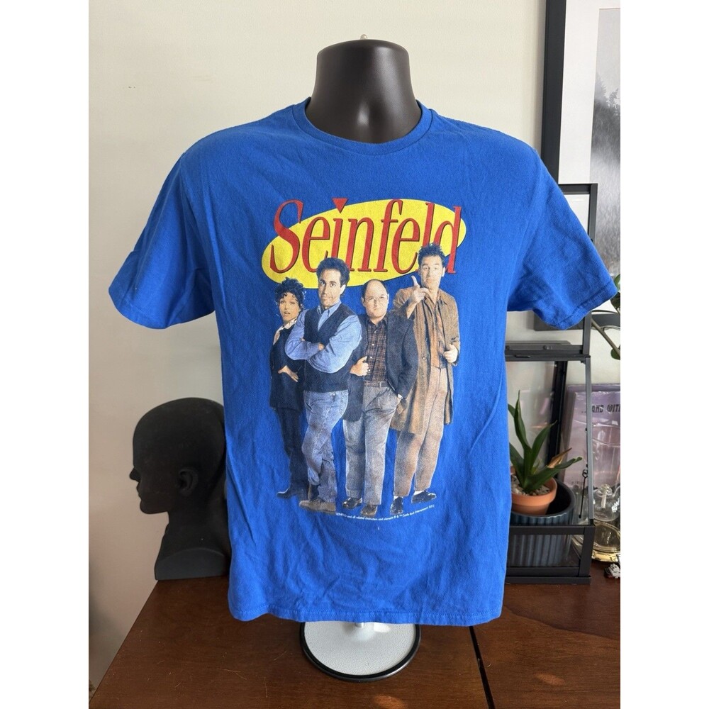 Vintage 90s Seinfeld Cast Members Blue T-Shirt M Delta Pro Heavy Weight AOP Y2K